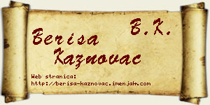 Beriša Kaznovac vizit kartica